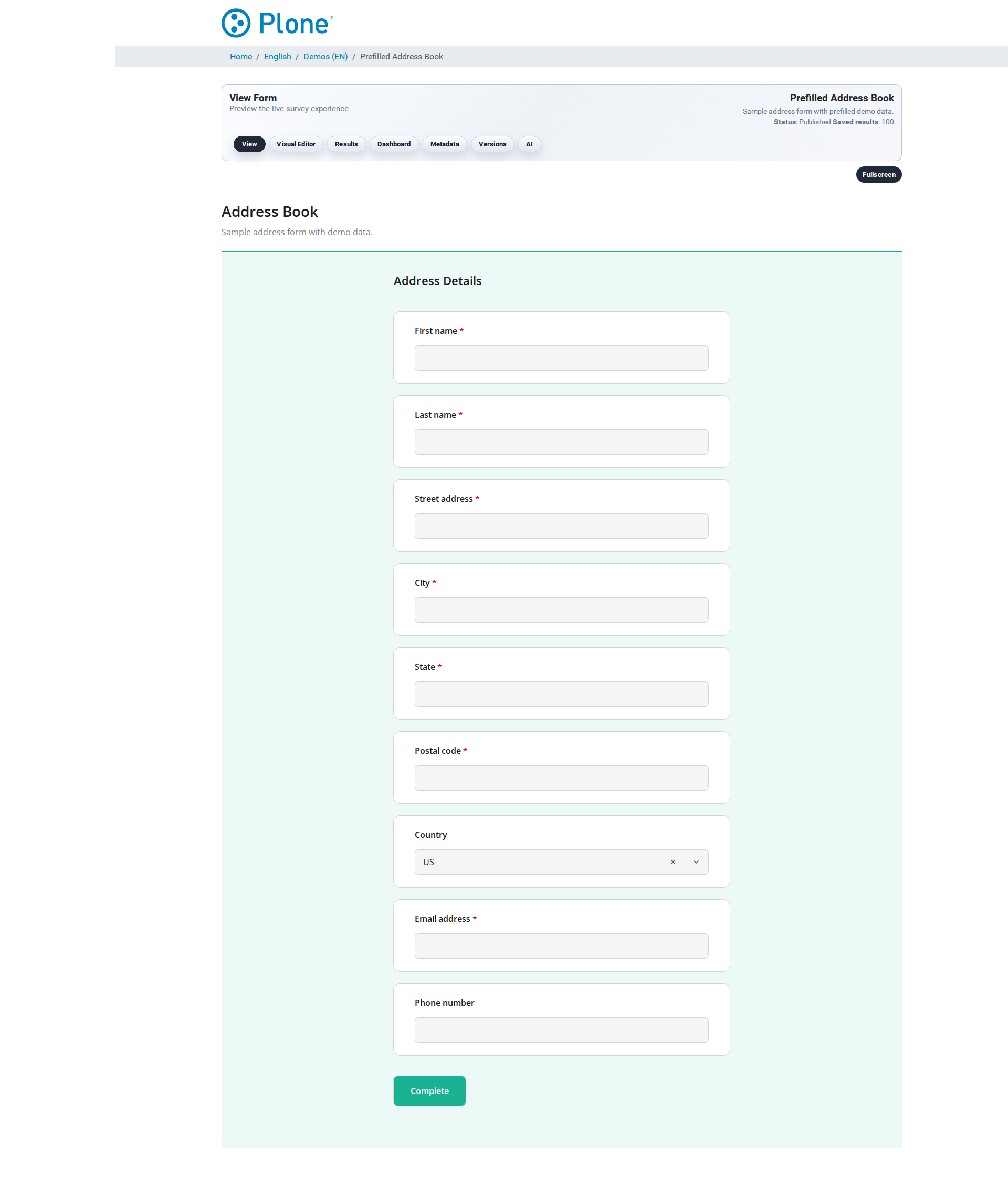 Public survey viewer